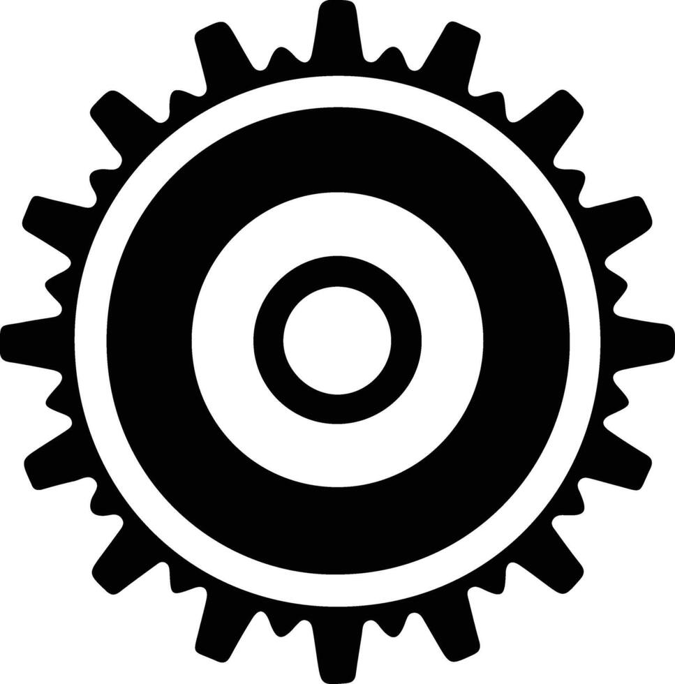 engranaje icono negro silueta vector