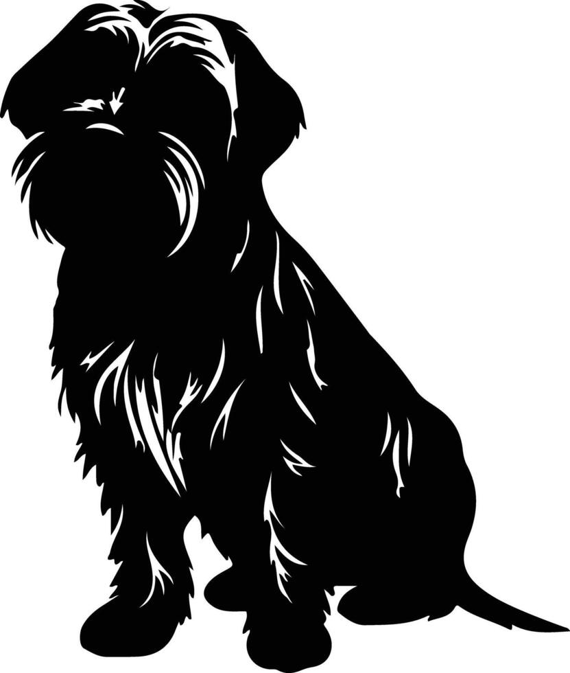 Wirehaired Pointing Griffon    black silhouette vector