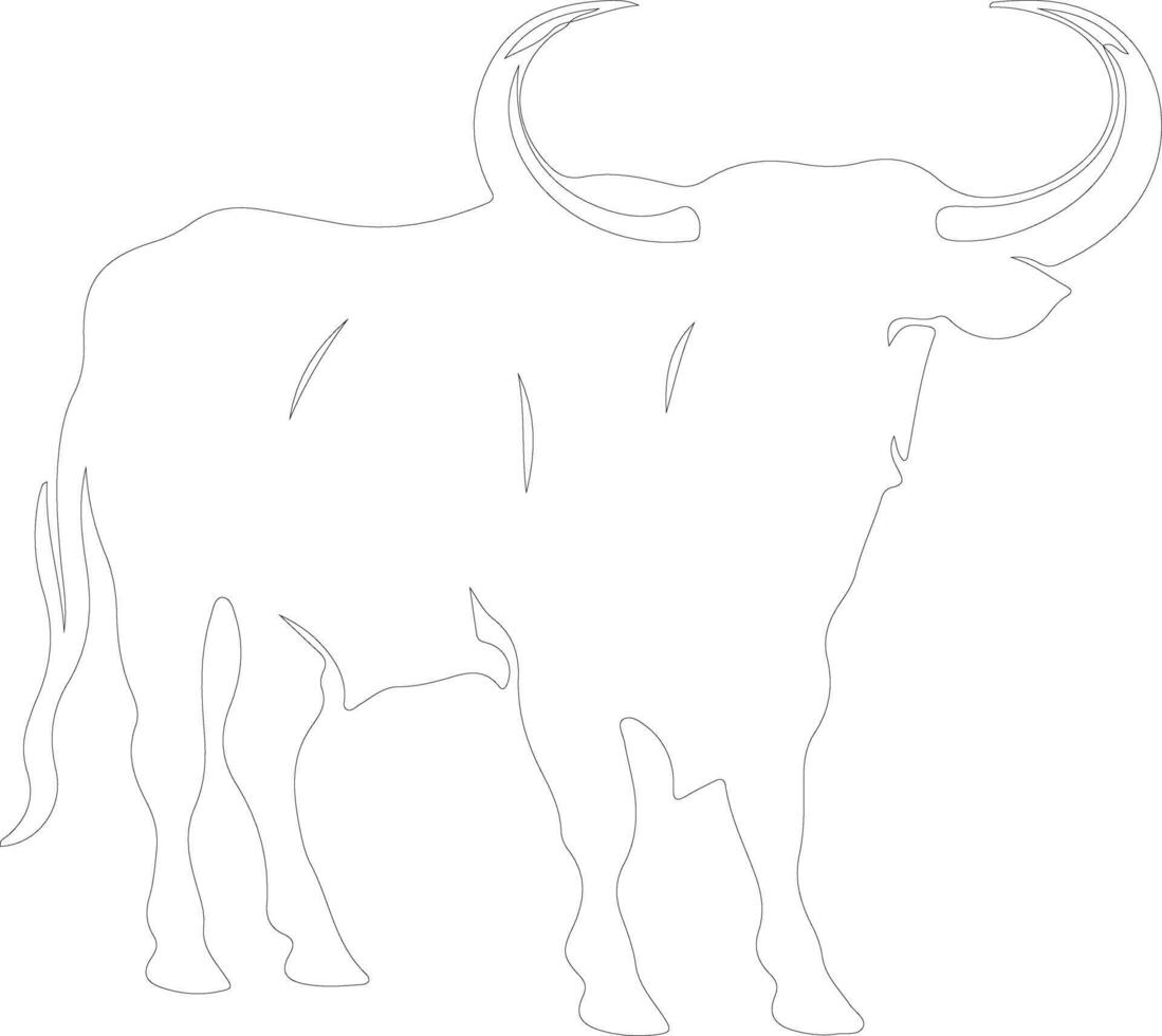 bull outline silhouette vector