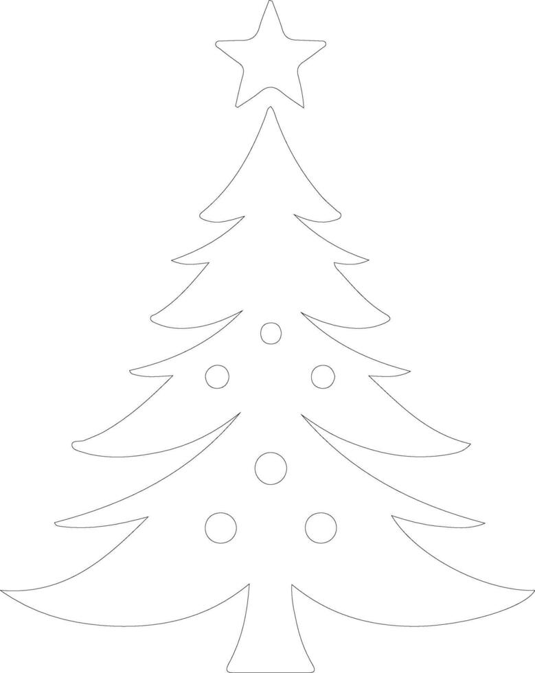 Christmas tree  outline silhouette vector