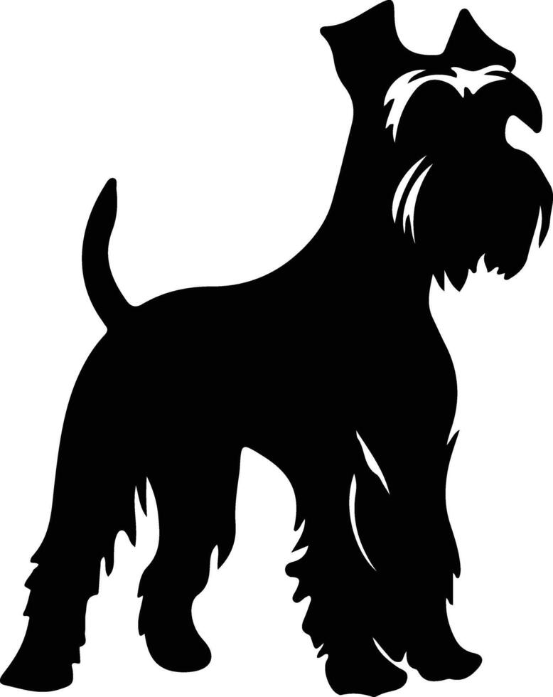 Miniature Schnauzer    black silhouette vector