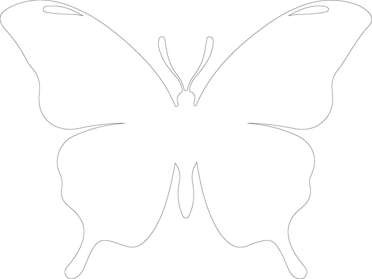 Ulysses butterfly  outline silhouette vector