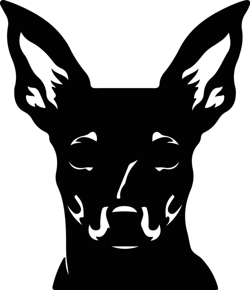 Miniature Pinscher  silhouette portrait vector
