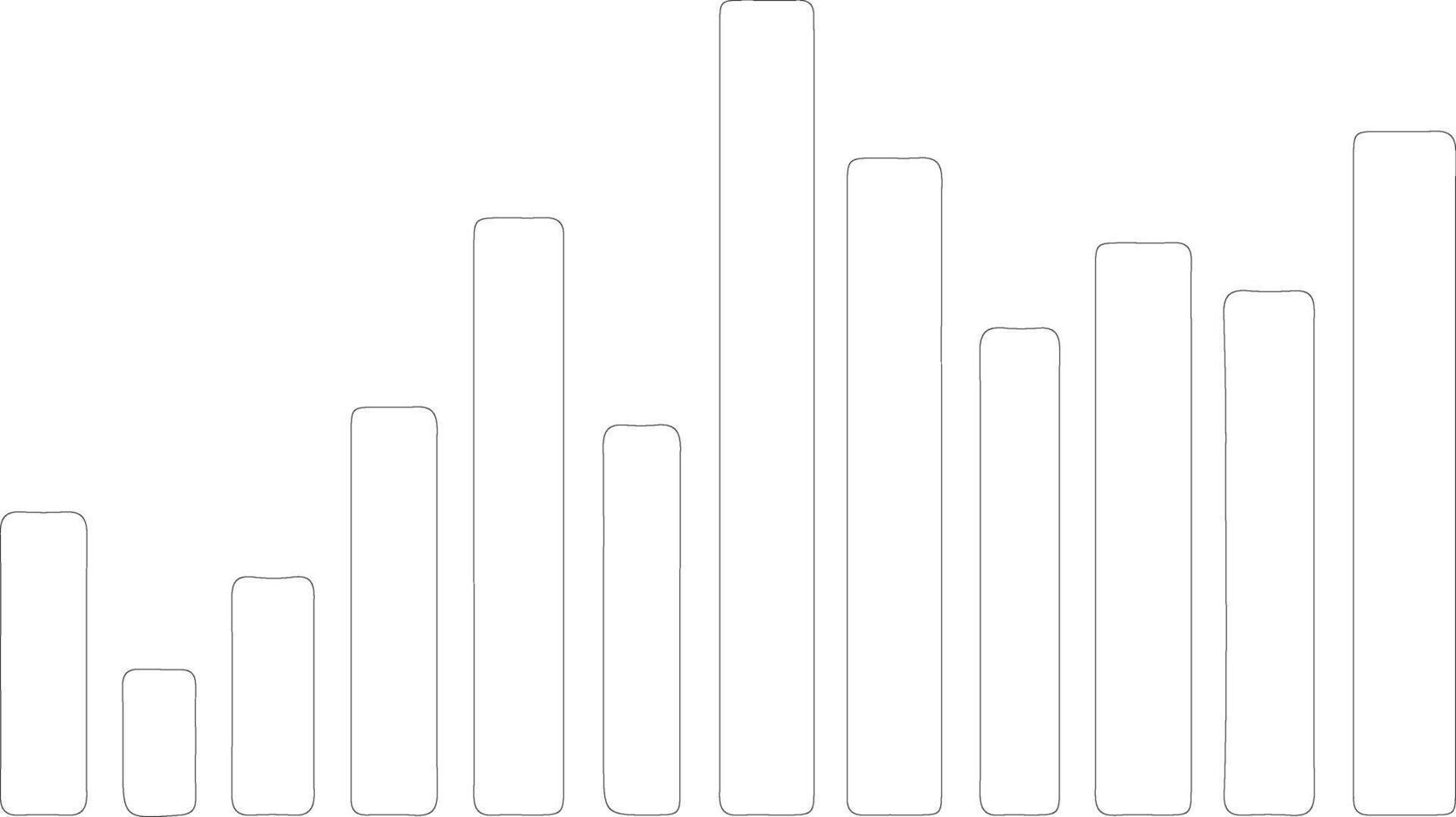 Bar chart icon  outline silhouette vector