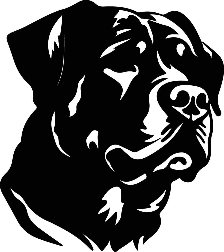 Rottweiler silueta retrato vector