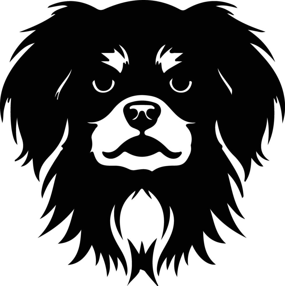 tibetano spaniel silueta retrato vector