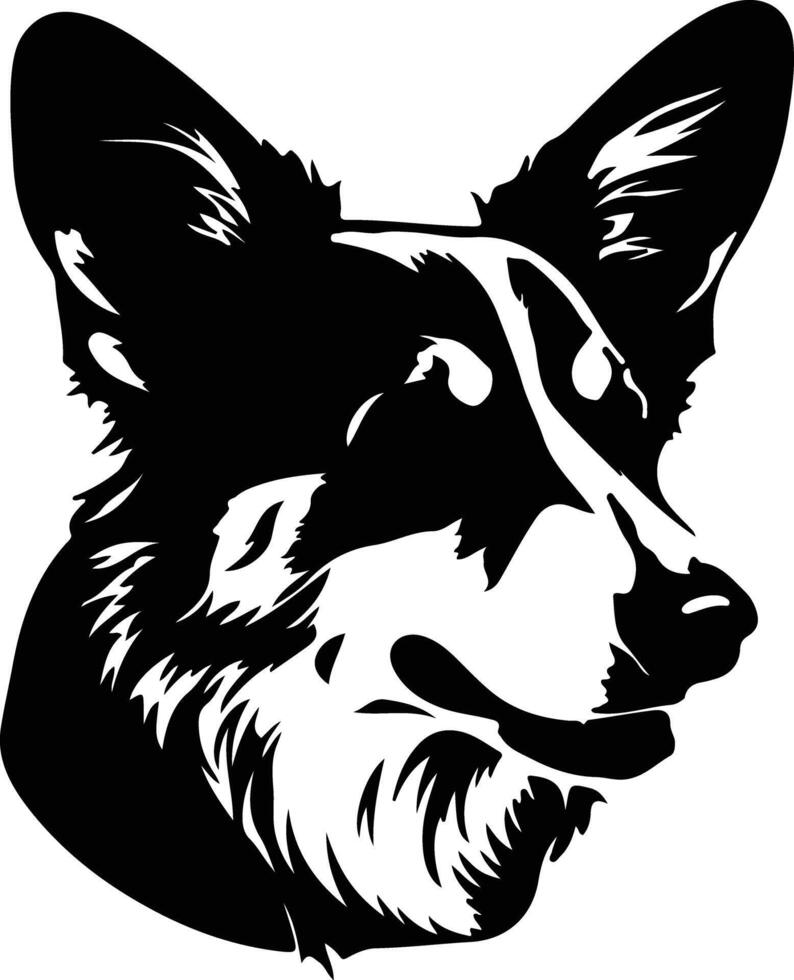 Pembroke Welsh Corgi  silhouette portrait vector