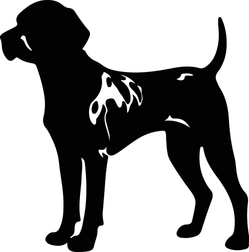 German Shorthaired Pointer   black silhouette vector