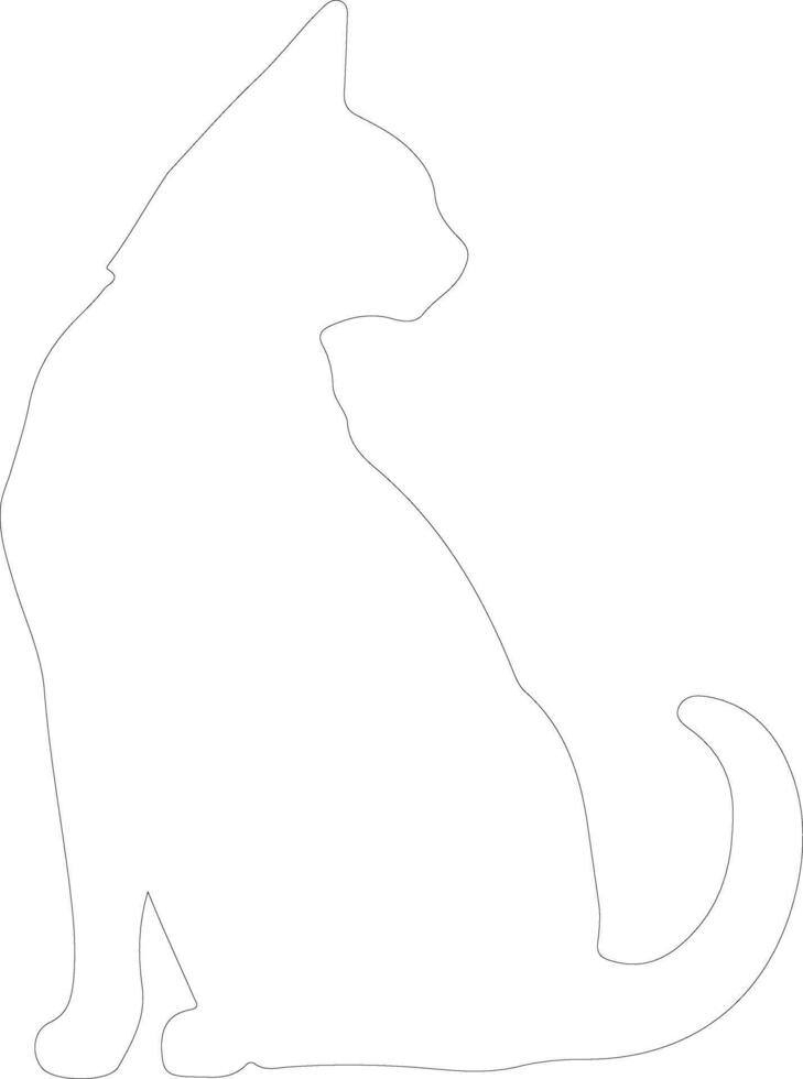 Serengeti Cat outline silhouette vector