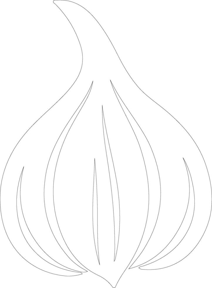 garlic  outline silhouette vector