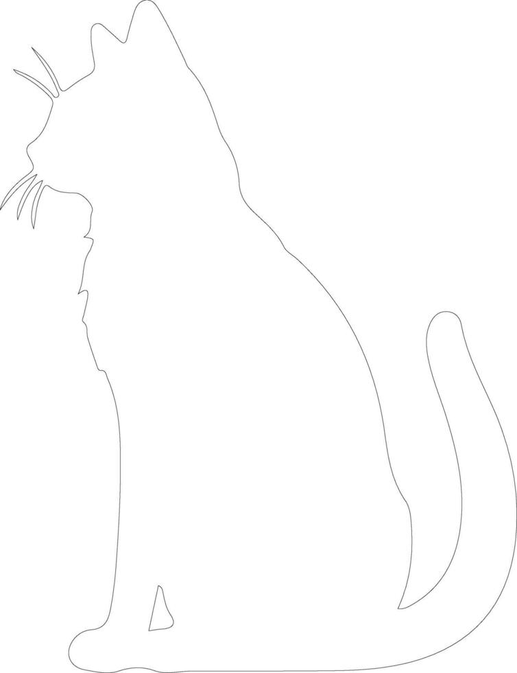 Sam Sawet Cat outline silhouette vector