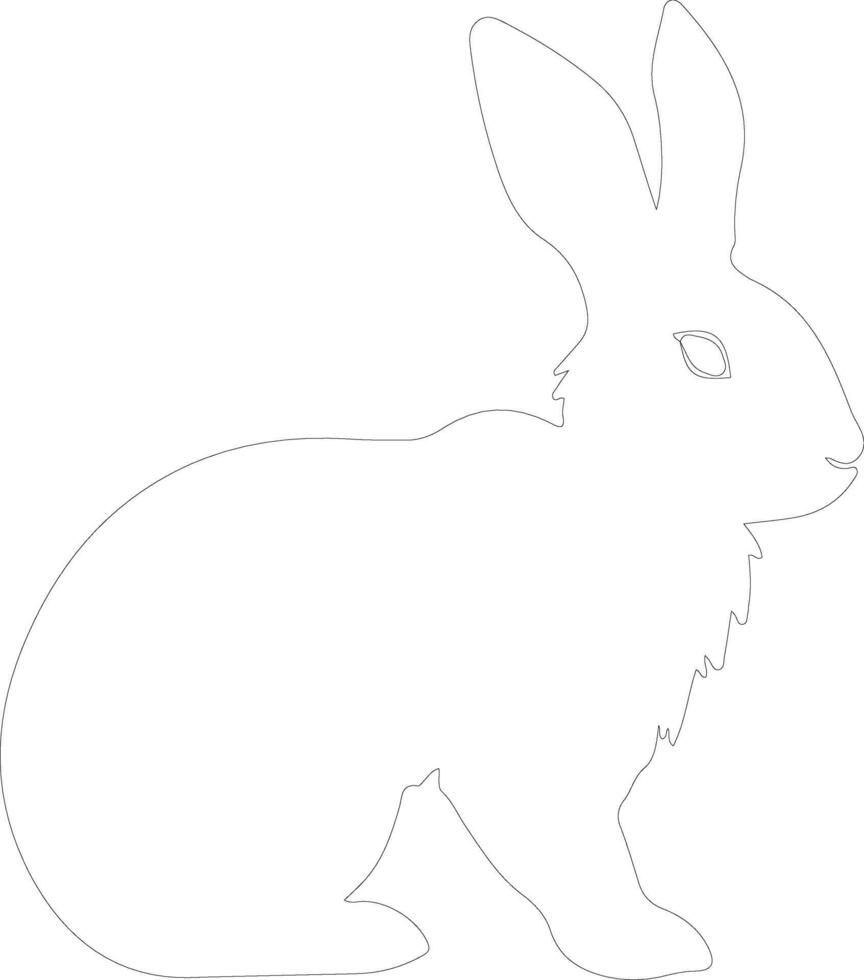 rabbit    outline silhouette vector