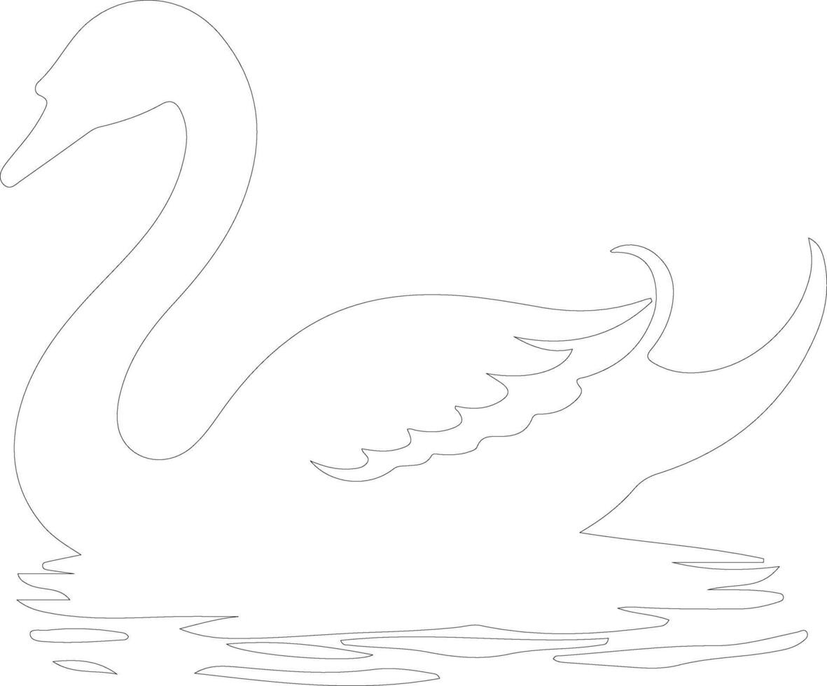 swan    outline silhouette vector