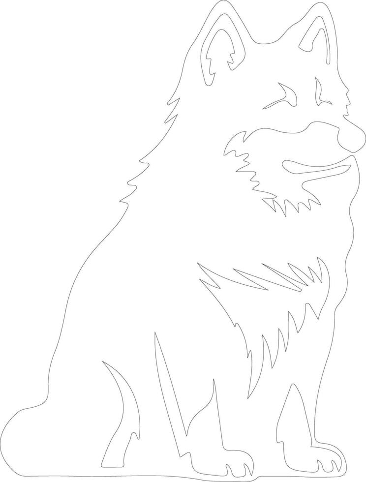 Alaskan Malamute  outline silhouette vector