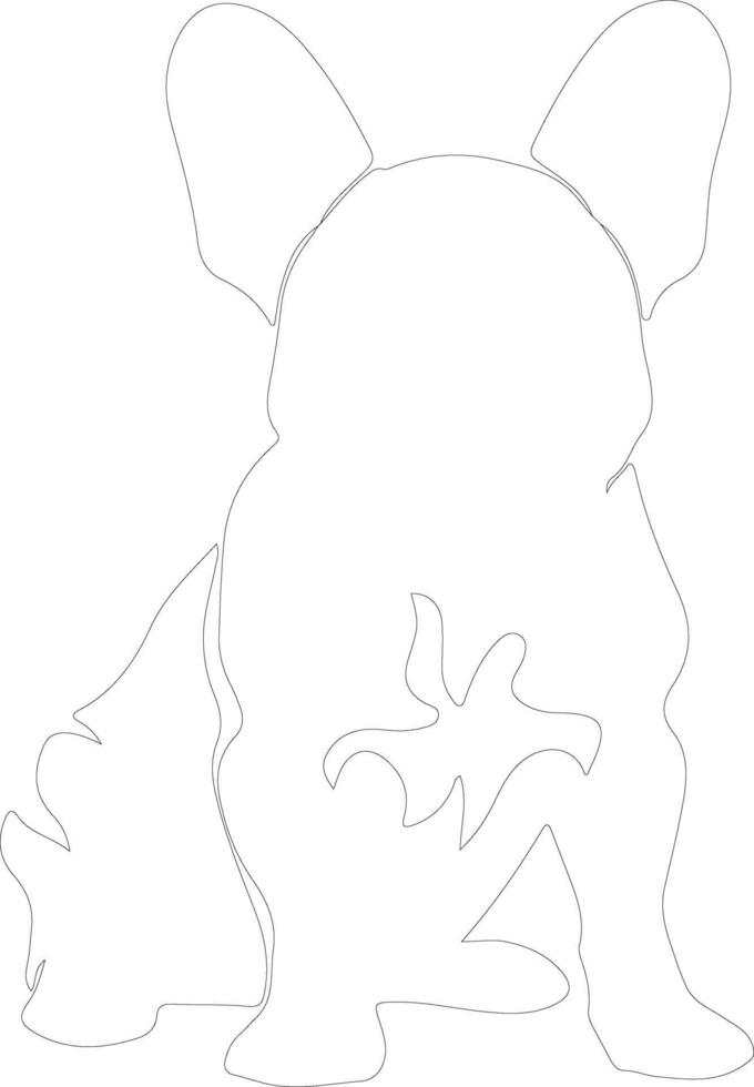 French Bulldog  outline silhouette vector