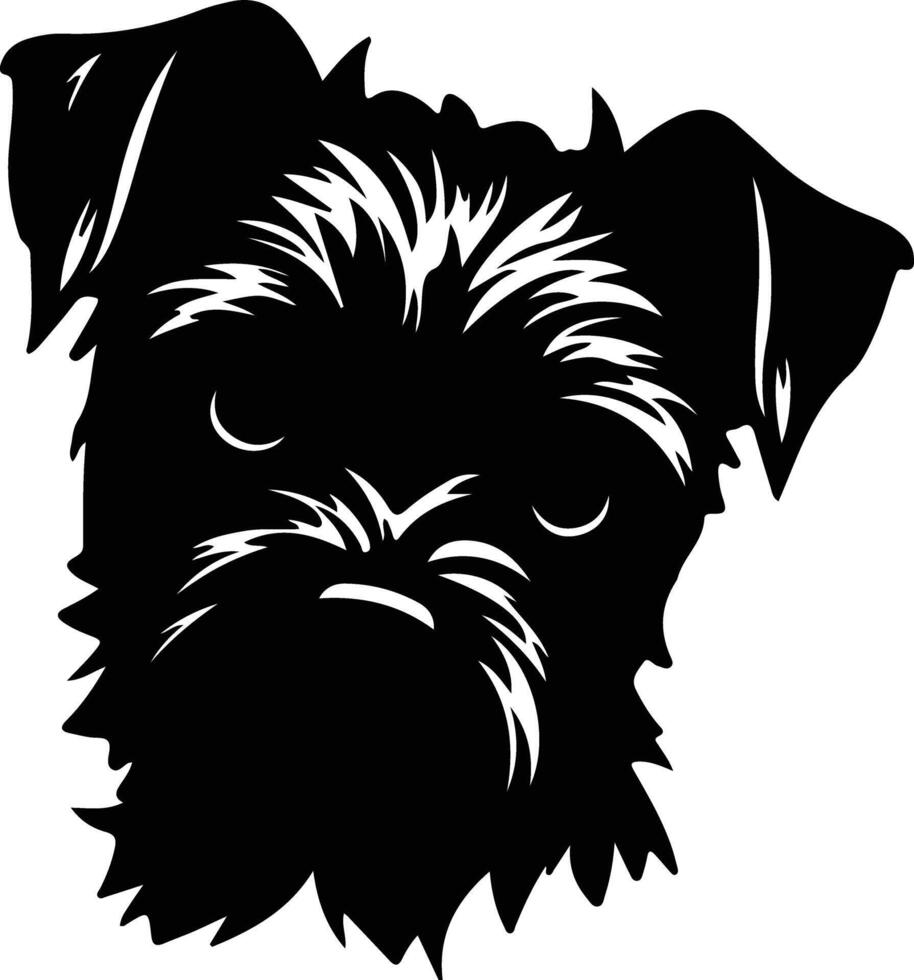 Affenpinscher Puppy  silhouette portrait vector