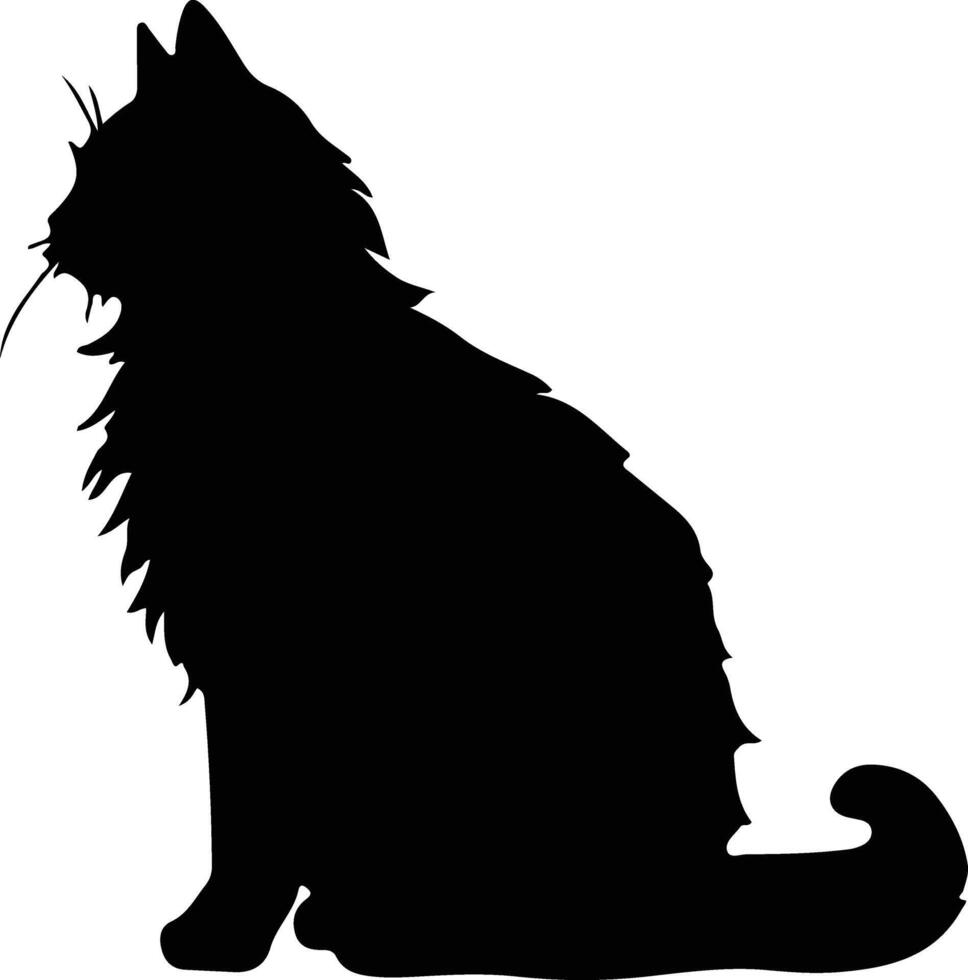 American Bobtail Cat  black silhouette vector