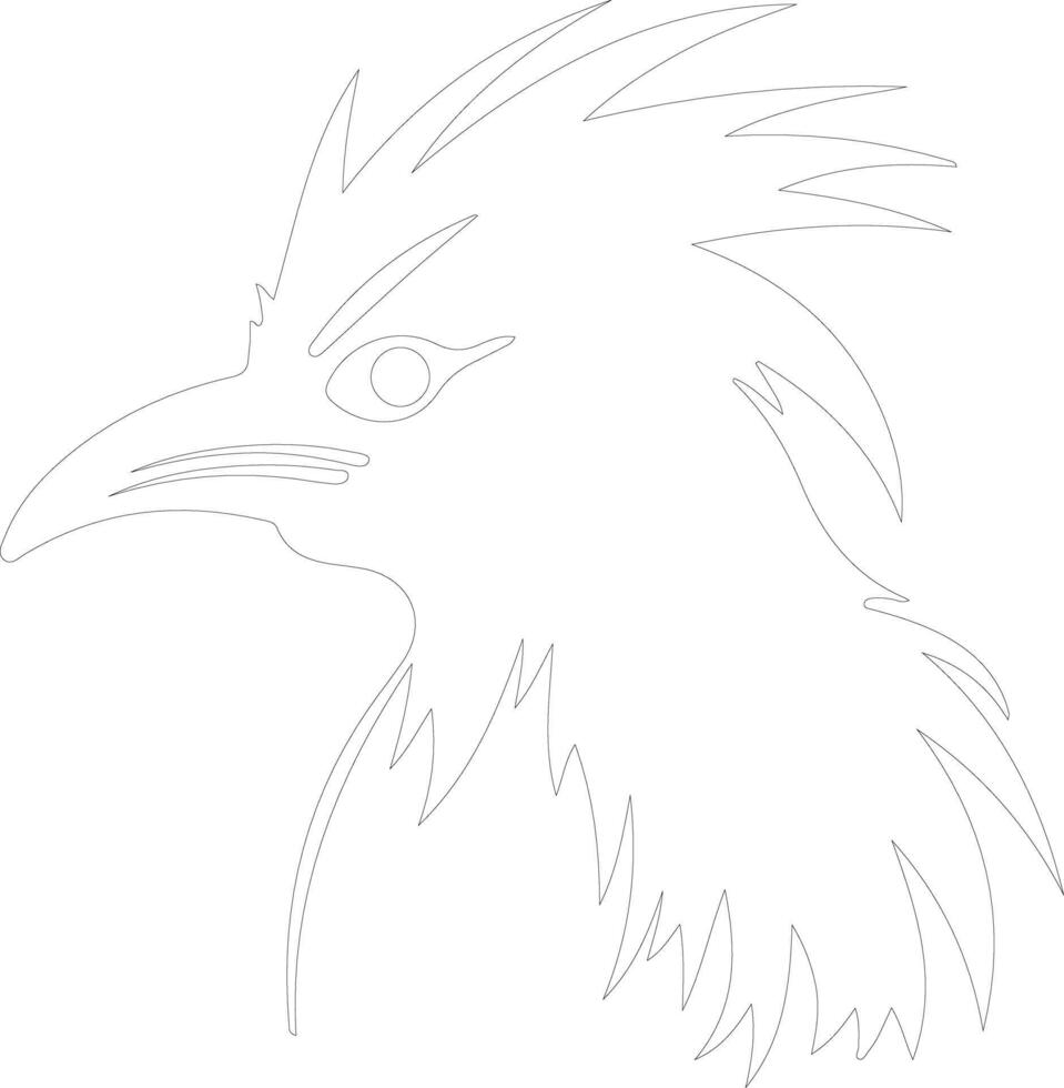 rockhopper penguin   outline silhouette vector