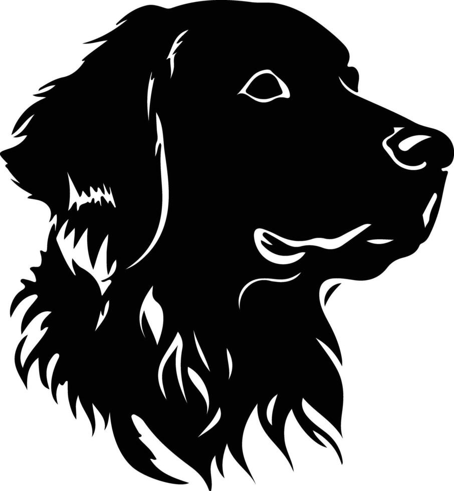 Flat-Coated Retriever  silhouette portrait vector