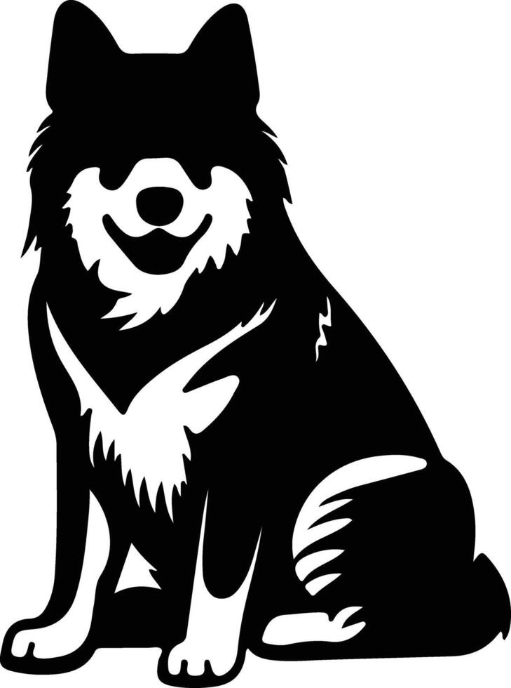 Alaskan Malamute  black silhouette vector