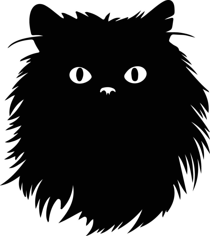 Persian Cat  silhouette portrait vector