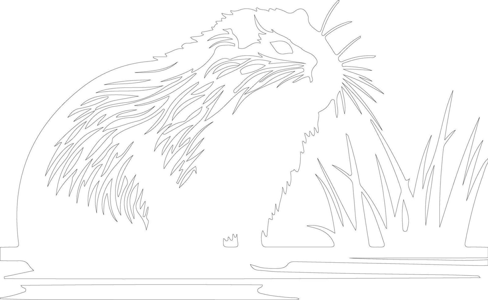 coypu outline silhouette vector