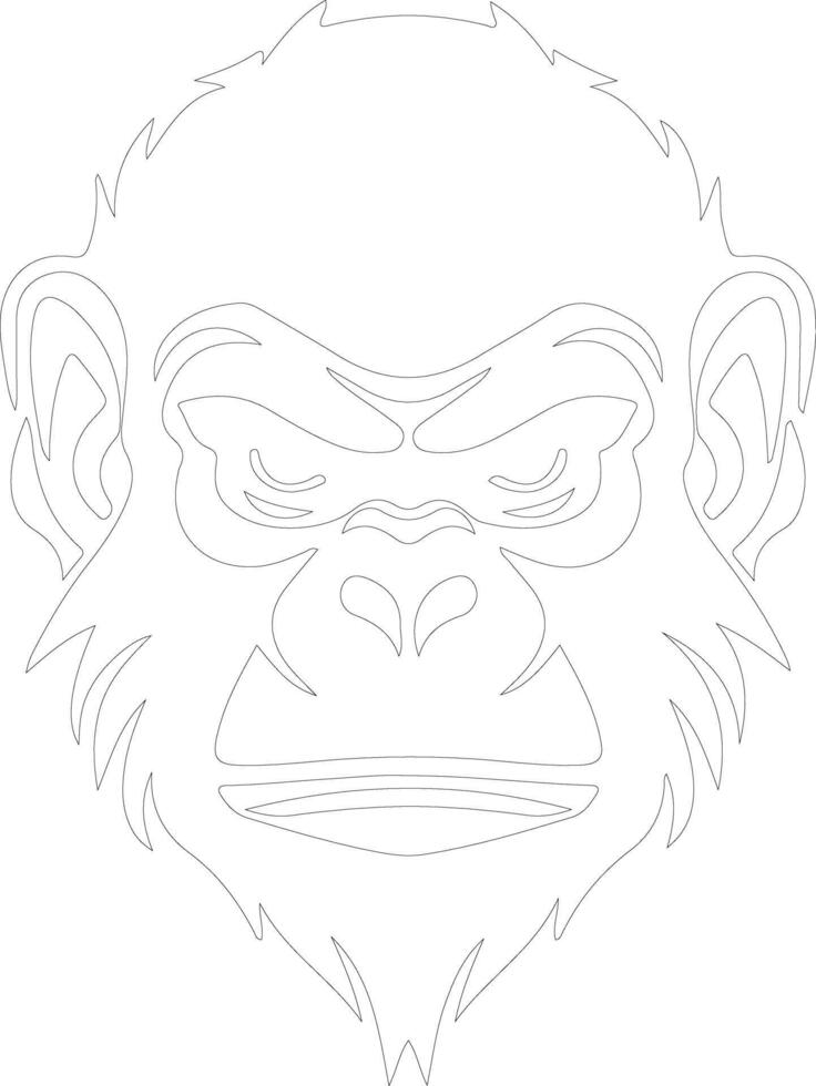 ape  outline silhouette vector