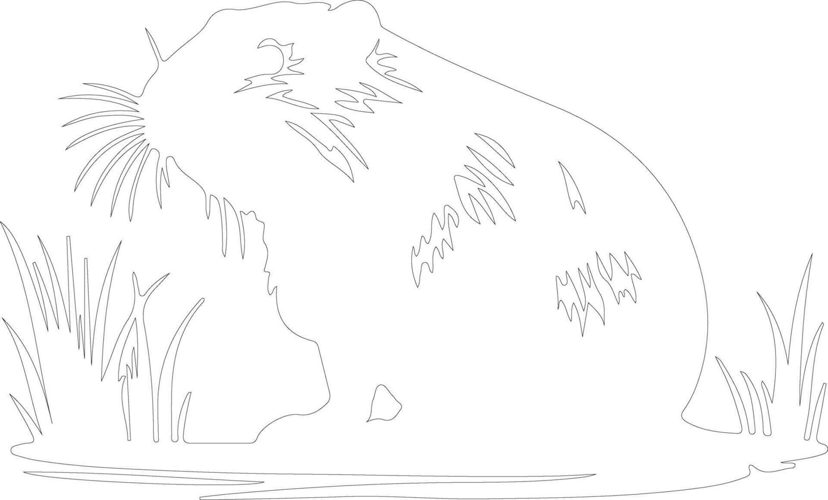 coypu outline silhouette vector