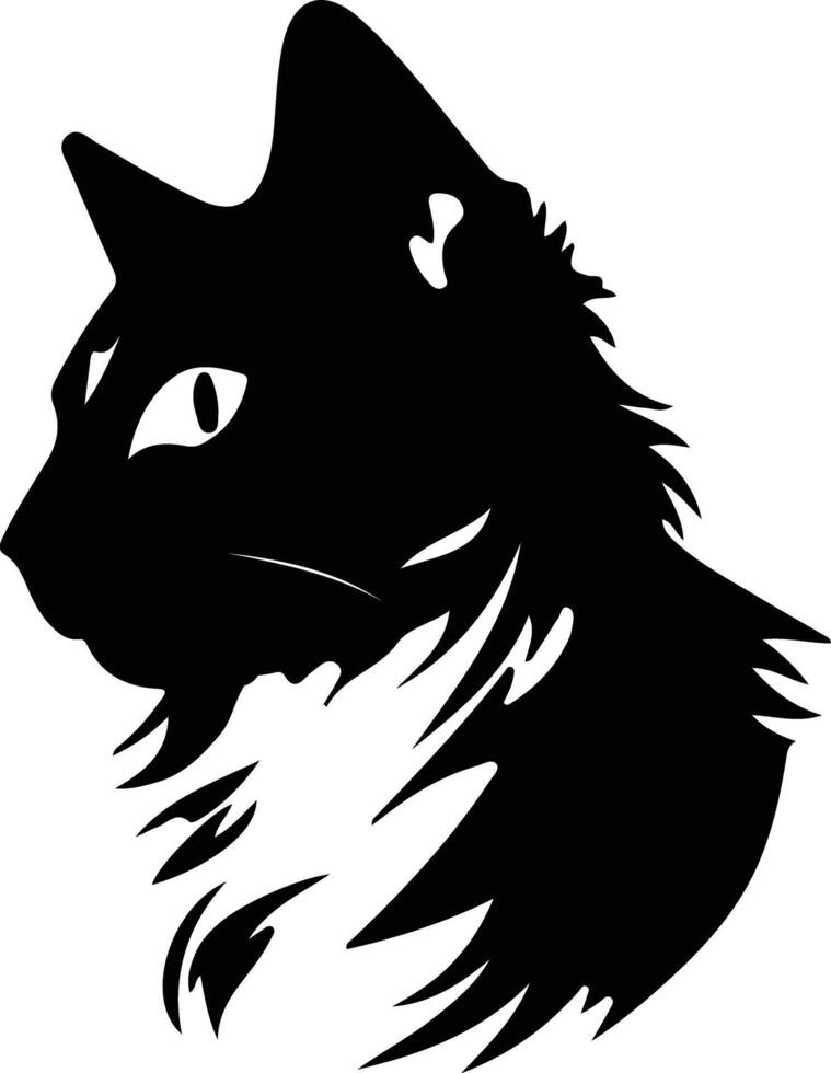 Turkish Van Cat  silhouette portrait vector