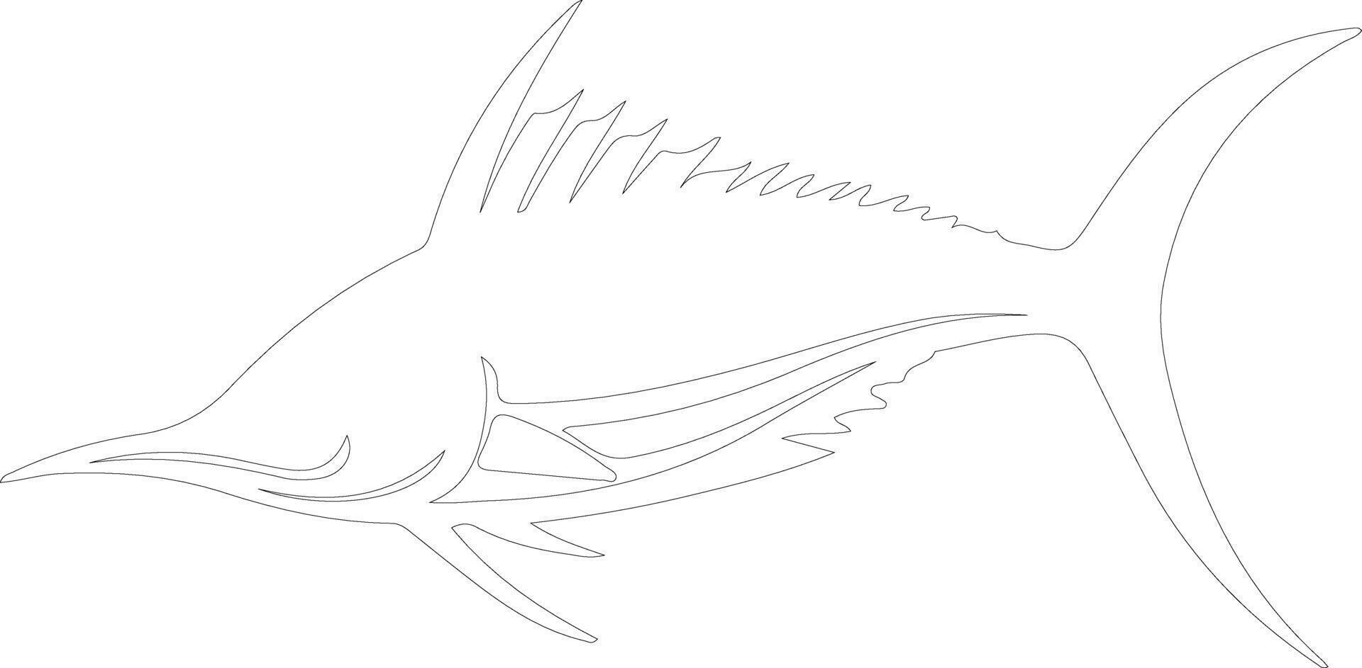 swordfish   outline silhouette vector