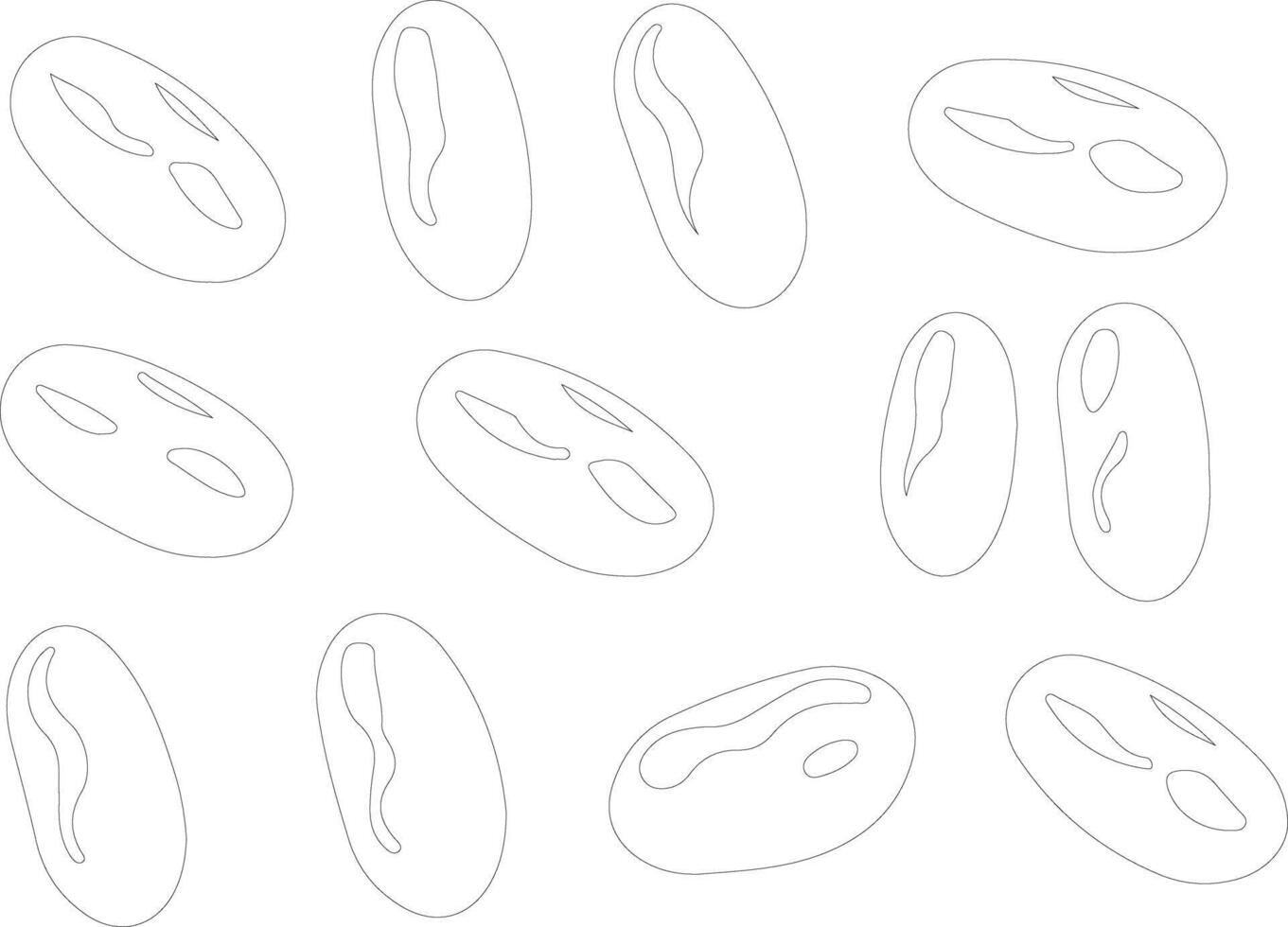 beans  outline silhouette vector