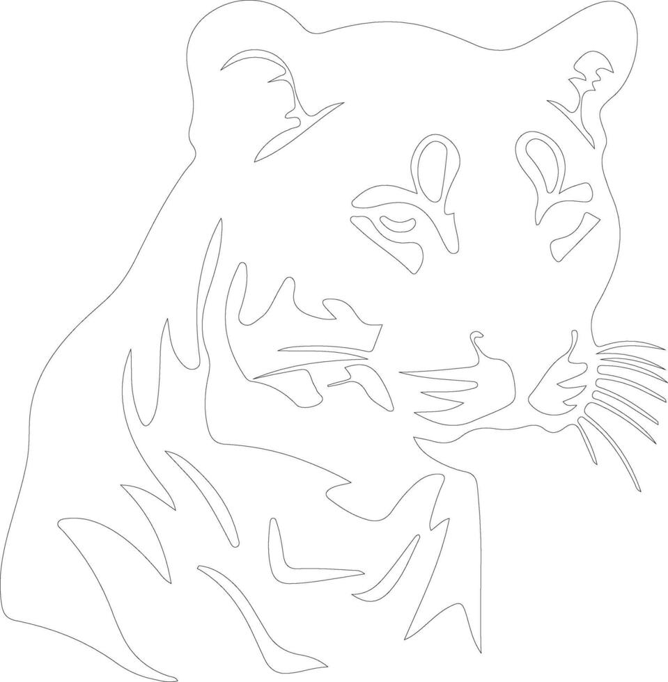 cougar outline silhouette vector