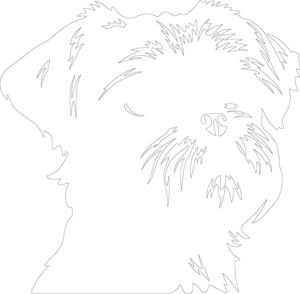 Brussels Griffon  outline silhouette vector