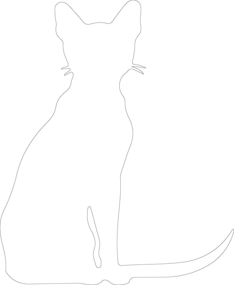 Thai Traditional Siamese Cat outline silhouette vector