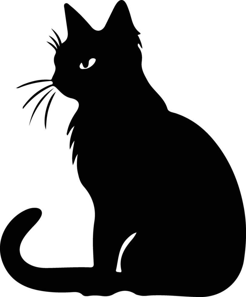 Balinese Cat  black silhouette vector