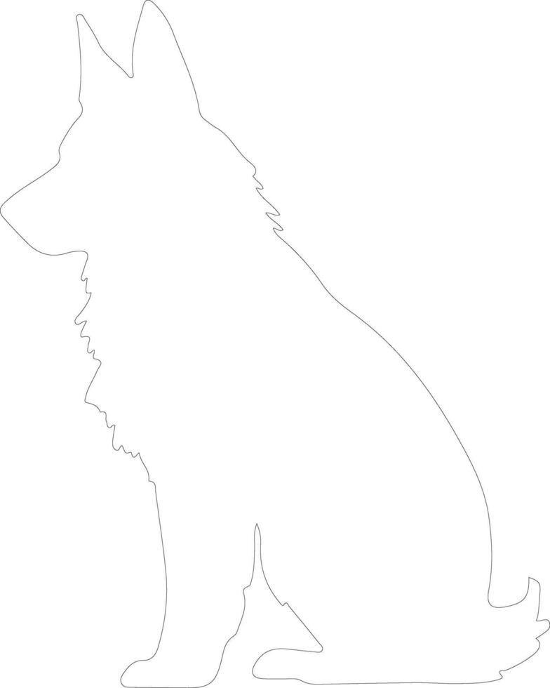 Belgian Sheepdog  outline silhouette vector
