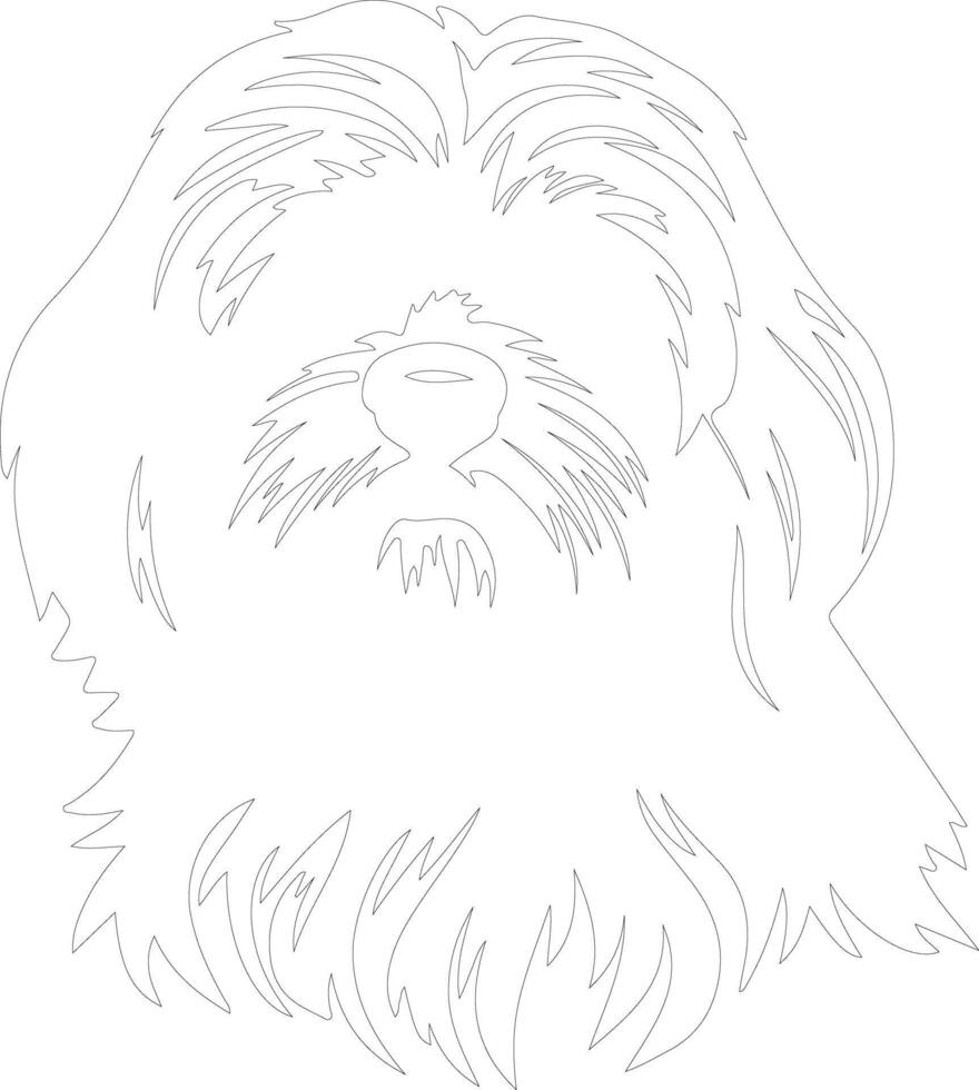 Lhasa apso  outline silhouette vector