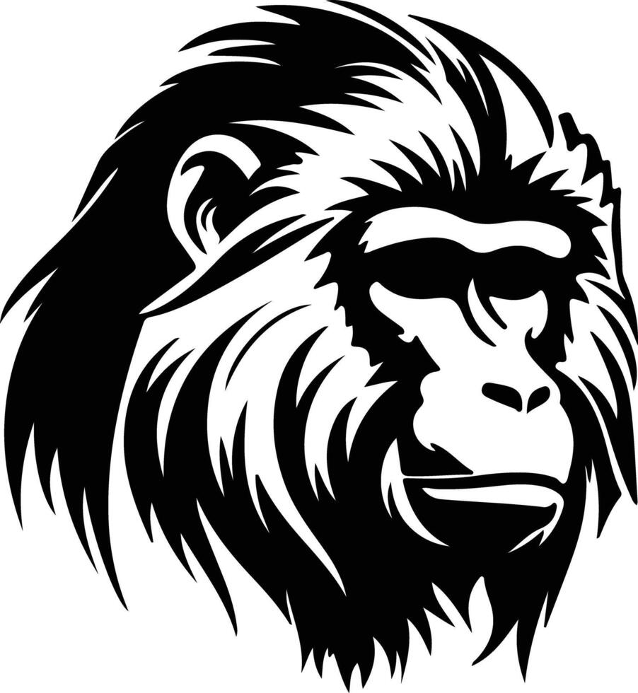baboon  silhouette portrait vector