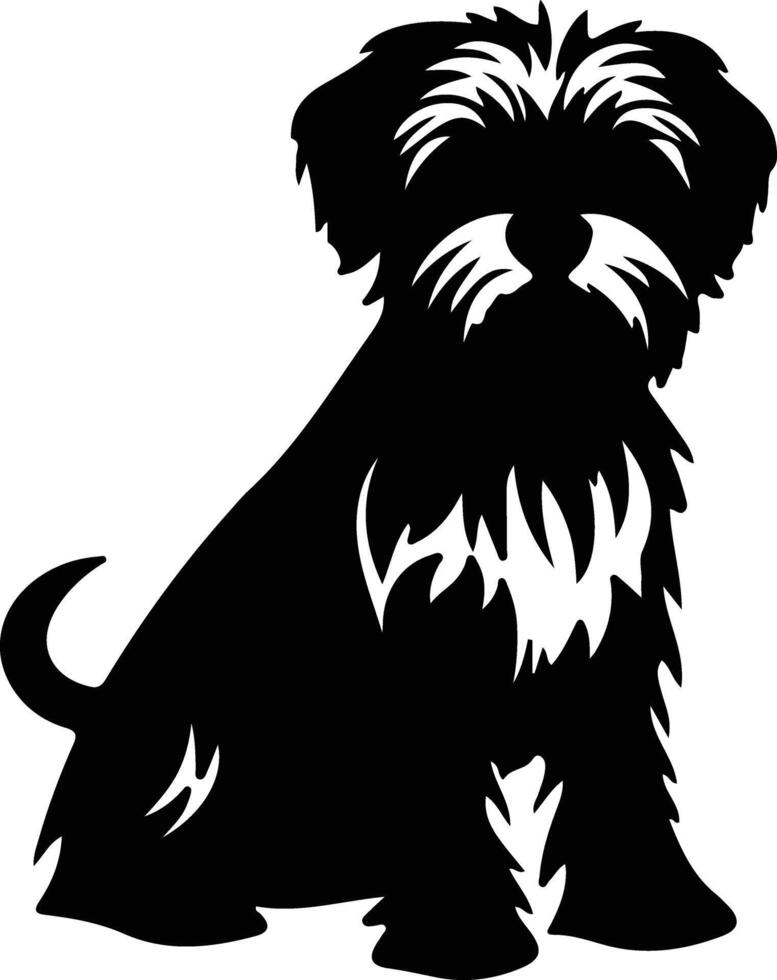 Dandie Dinmont Terrier   black silhouette vector