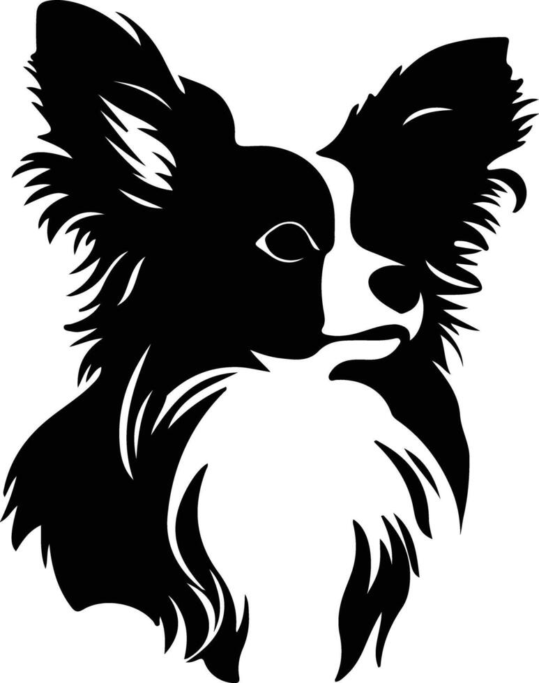 Papillon  silhouette portrait vector