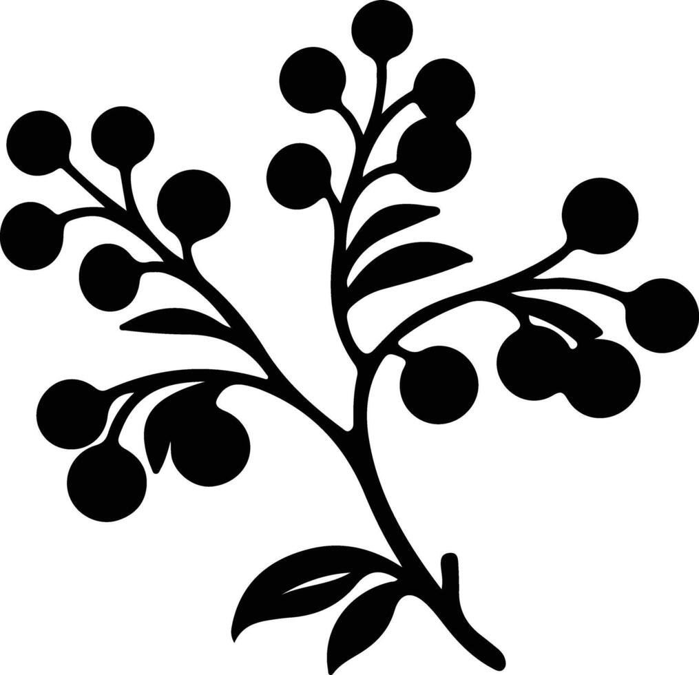 Cranberries  black silhouette vector