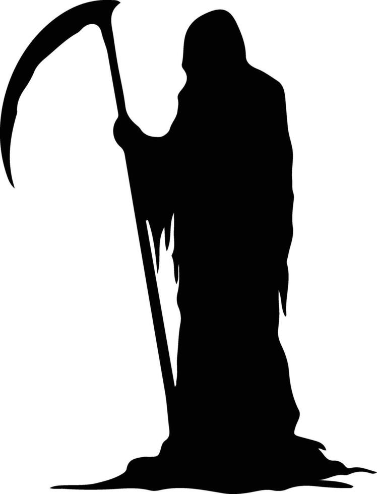 Grim Reaper  black silhouette vector