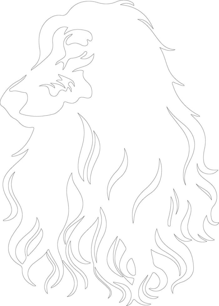 Afghan Hound  outline silhouette vector