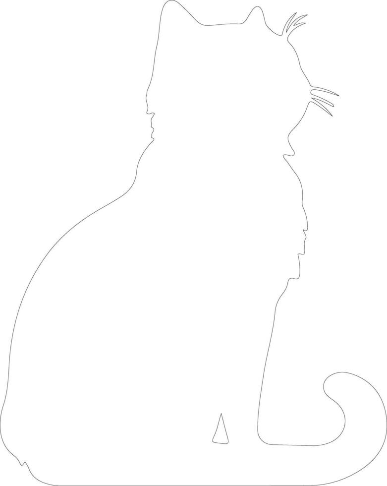 Scottish Fold Cat outline silhouette vector