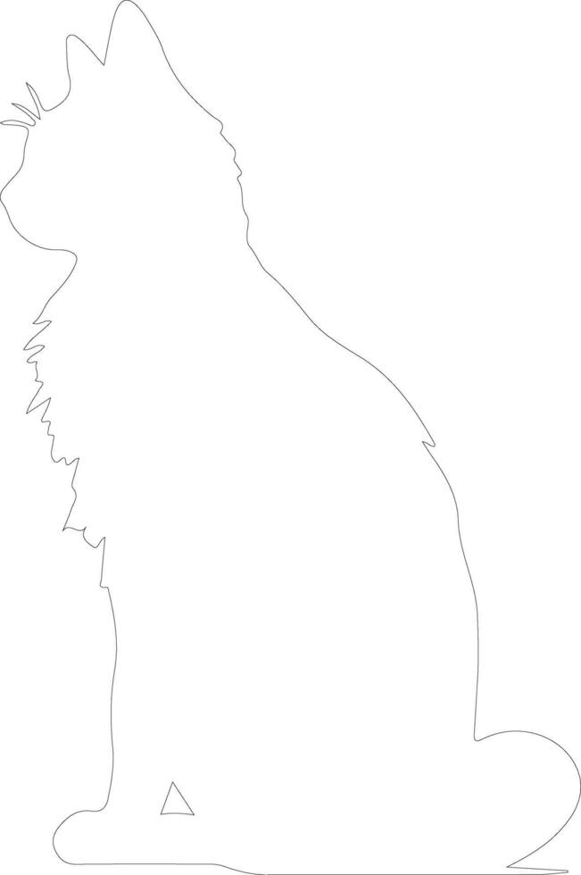 Mekong Bobtail Cat  outline silhouette vector