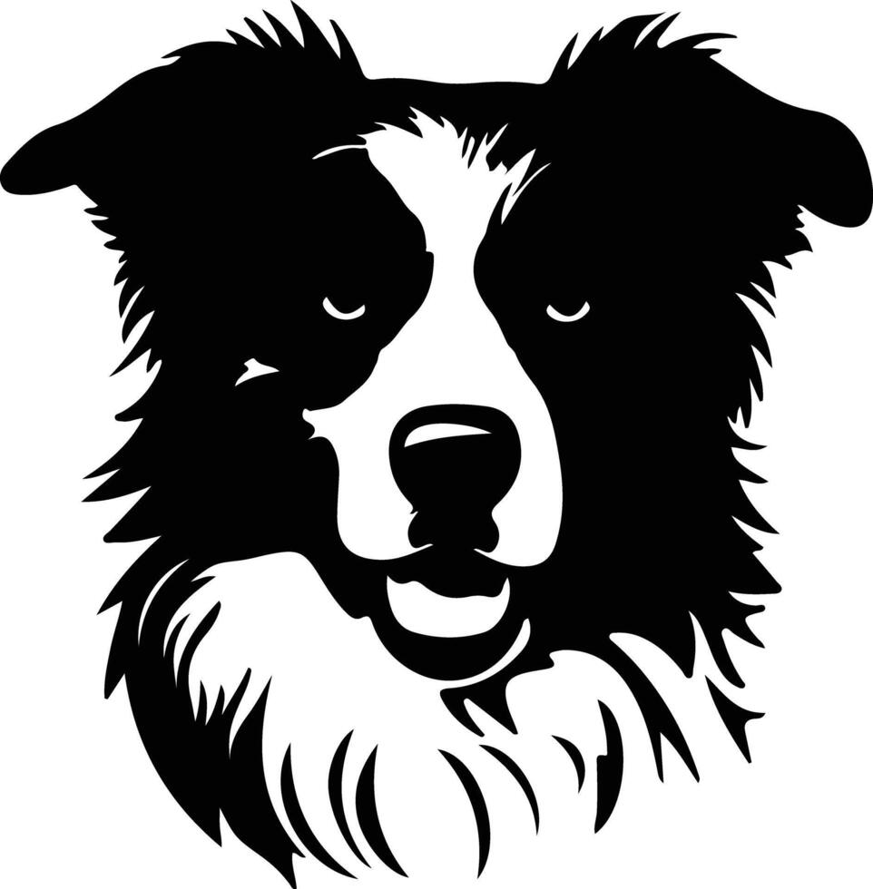 Border Collie  silhouette portrait vector