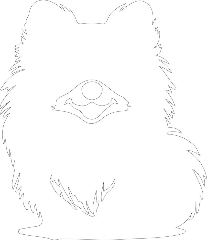 pomeranian   outline silhouette vector