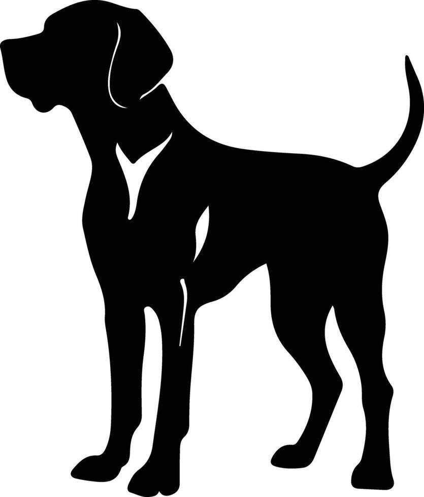 hueso rojo Coonhound negro silueta vector