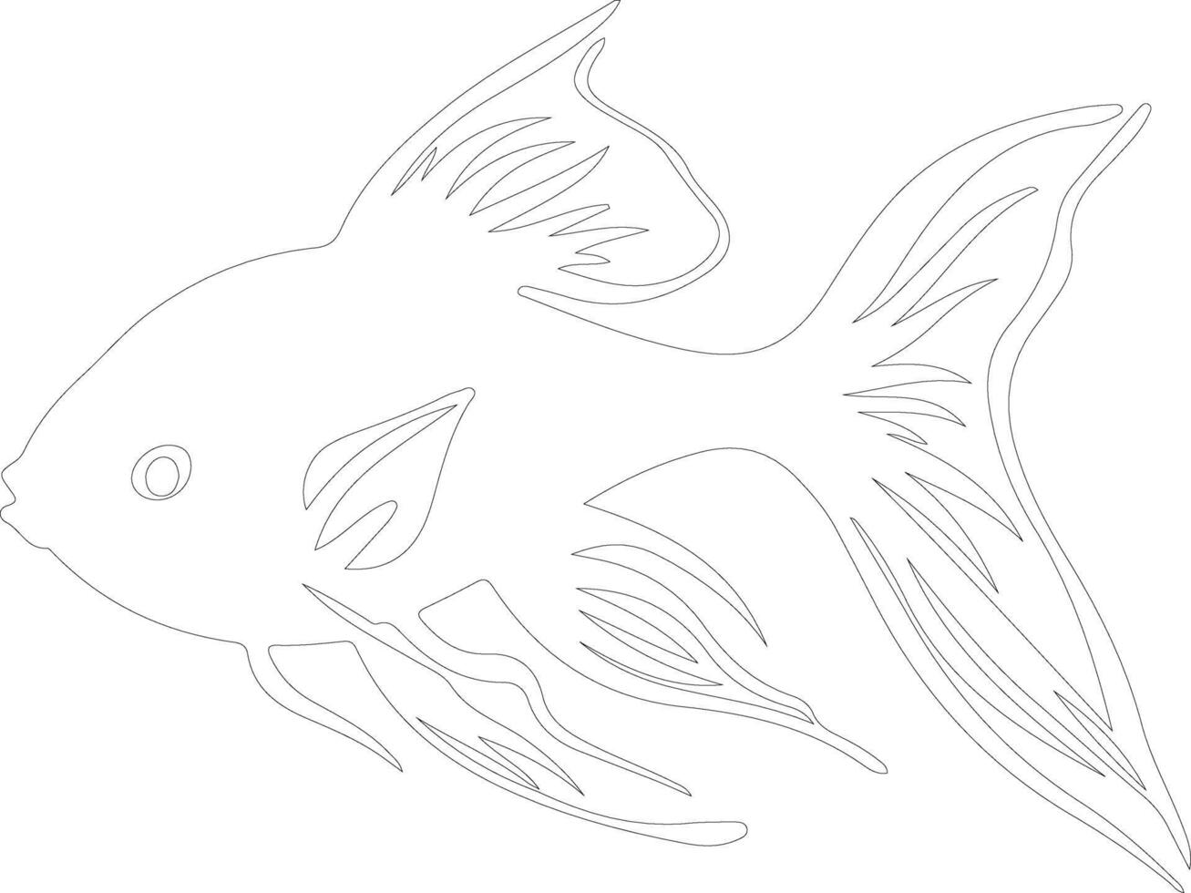 goldfish outline silhouette vector
