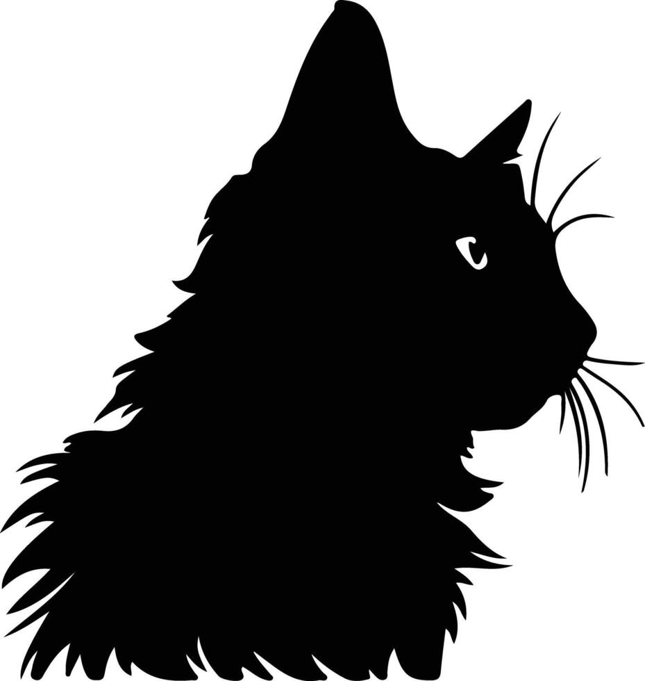 Mekong Bobtail Cat  silhouette portrait vector